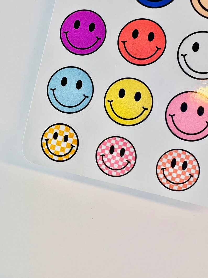 Sticker Sheet, Smiley Face Stickers, Kids Birthday Stickers, Happy Face ...