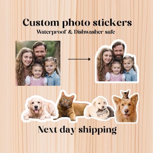 Custom Photo Stickers – Personalized Picture Stickers from Your Photo, Waterproof Vinyl Sticker Pack, Party Favor Gift, Custom Face Stickers