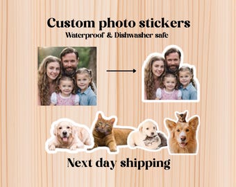 Custom Photo Stickers – Personalized Picture Stickers from Your Photo, Waterproof Vinyl Sticker Pack, Party Favor Gift, Custom Face Stickers