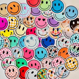 Paquete de pegatinas de caras sonrientes misteriosas, pegatinas para diario, pegatinas para vasos, pegatinas impermeables, pegatinas para planificadores, pegatinas para botellas de agua