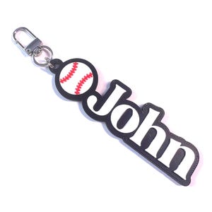 Personalisierter Baseball Name Schlüsselanhänger - Personalisierter 3D Gedruckter Sport Schlüsselanhänger - Baseball Geschenk für Spieler, Trainer & Teams