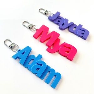 Custom Name Keychain – Personalized 3D Printed Name Keychain, Custom Gift for Kids, Backpack or Bag Tag
