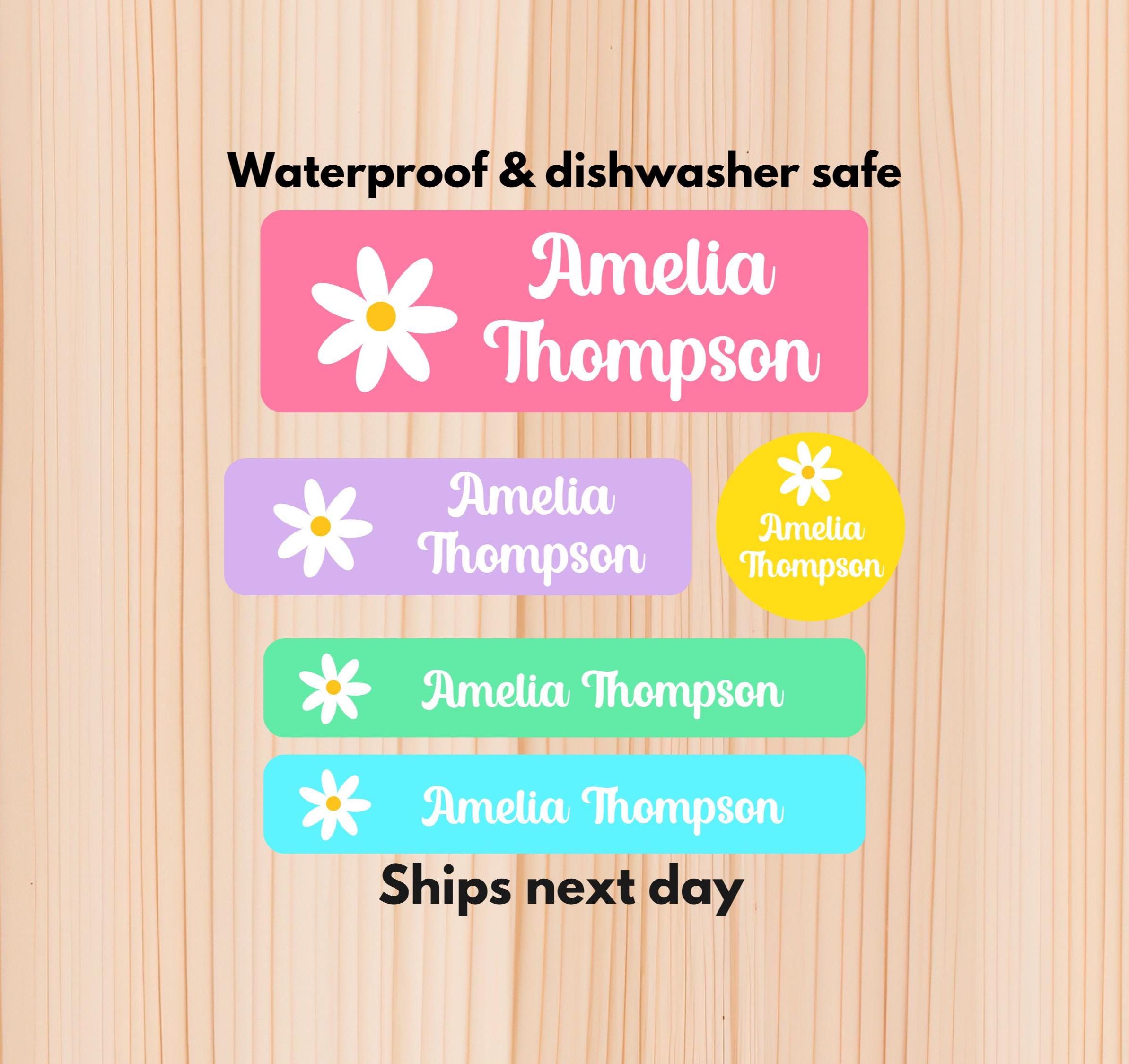 Daisy Waterproof Daycare Labels - Dishwasher Safe Stickers - School ...