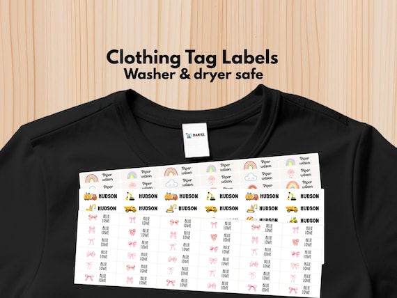102 Clothing Tag Labels, Washer and dryer Safe , Back to school name labels, Summer camp labels, Customized Labels, Dishwasher Safe Stickers