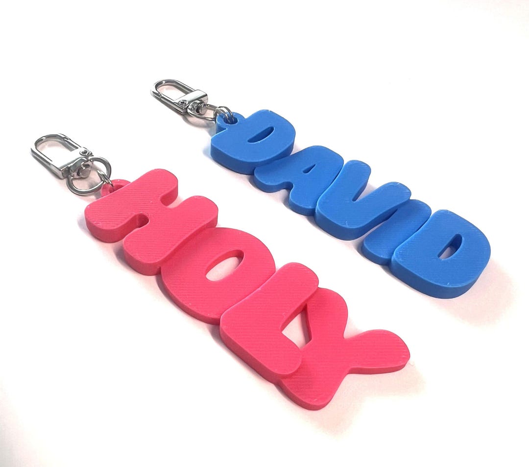 Custom 3D Printed Name Keychain, Personalized Custom Key Ring, 3D ...