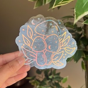 Celestial mushroom suncatcher sticker, Mushroom lover gift, prism rainbow window cling, Light catching decal, Aesthetic Prism decal