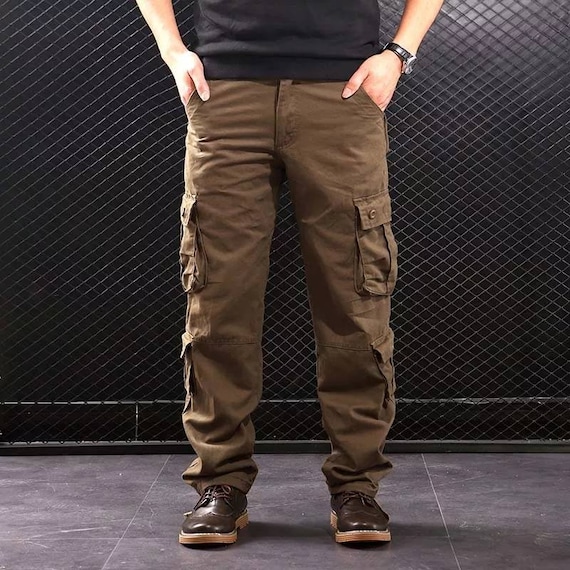  Pantalones cargo para hombre, pantalones cargo para hombre,  pantalones cargo de trabajo, 6 bolsillos, pantalones completos, Gris  oscuro, S : Ropa, Zapatos y Joyería