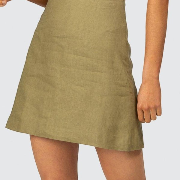 Linen Mini Skirt, Short Skirt, Midi Skirt, Short Skirts, Comfortable Skirts, Tailor-made, Customized Skirts, Soft Skirts, Skirt With Pockets