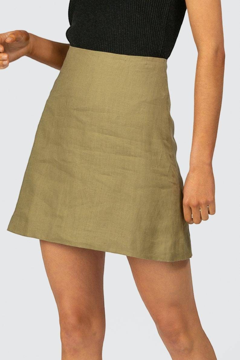 Linen Mini Skirt Short Skirt Midi Skirt Short Skirts Etsy