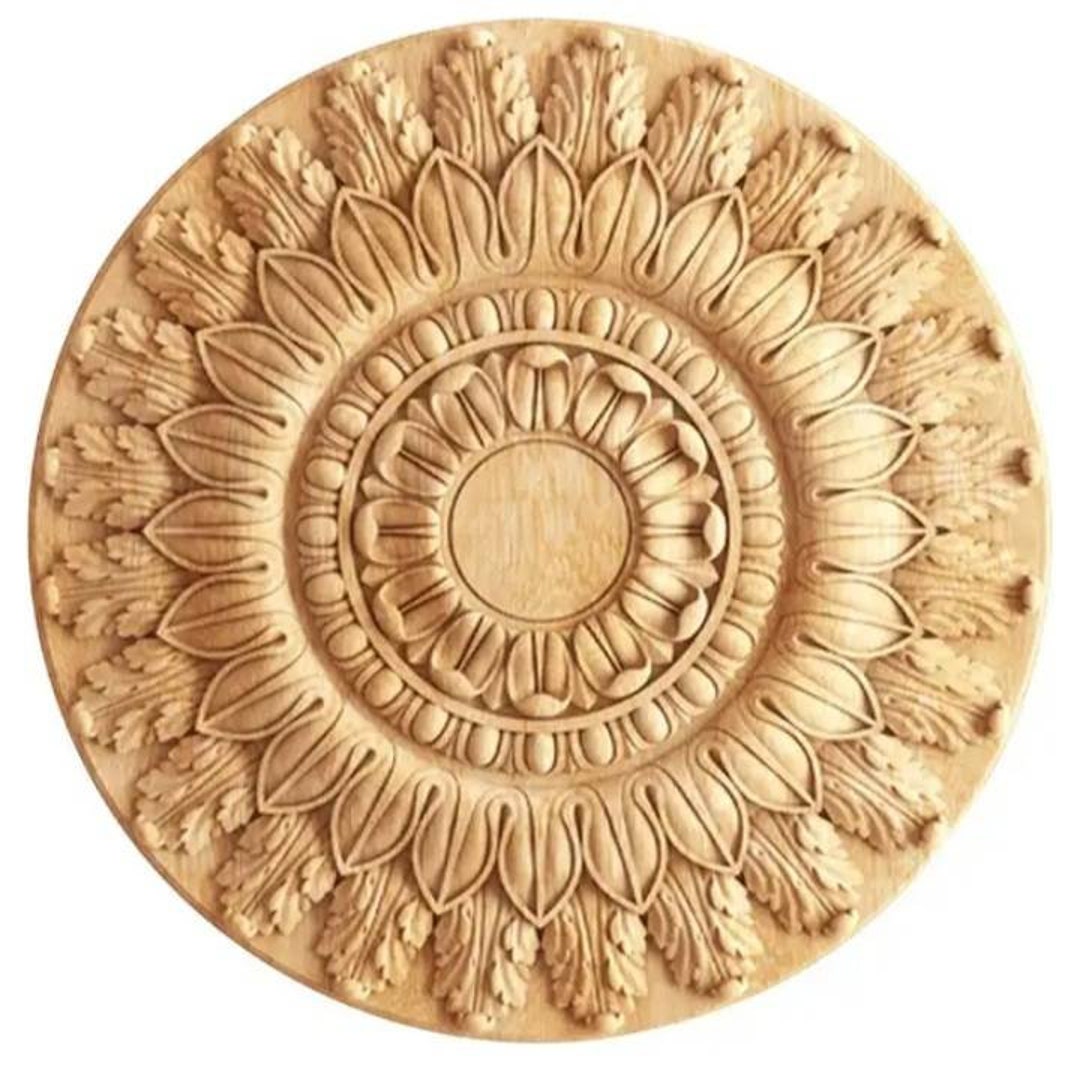 Hand Carved Wood Rosette Wall Art for Living Room Made to Order Etsy