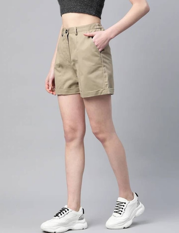 Cotton High Waist Lady Shorts Loose Casual Summer Women Pant With Pockets  Customized Tailor Made Bottoms Gift for Her Pleated Shorts 