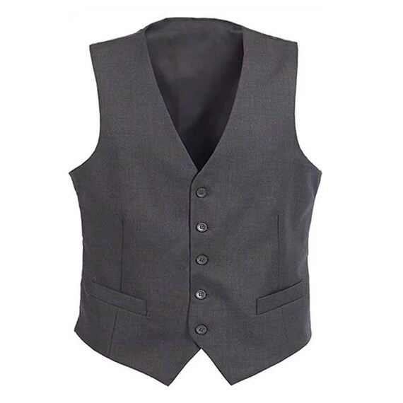 grey and burgundy waistcoat