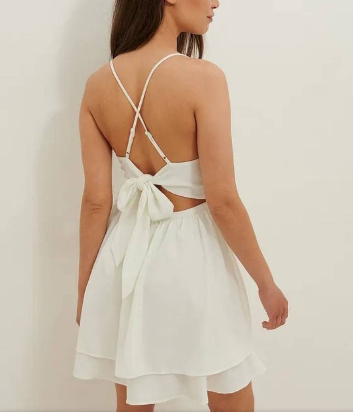 18+ Short Dress With Bow In Back