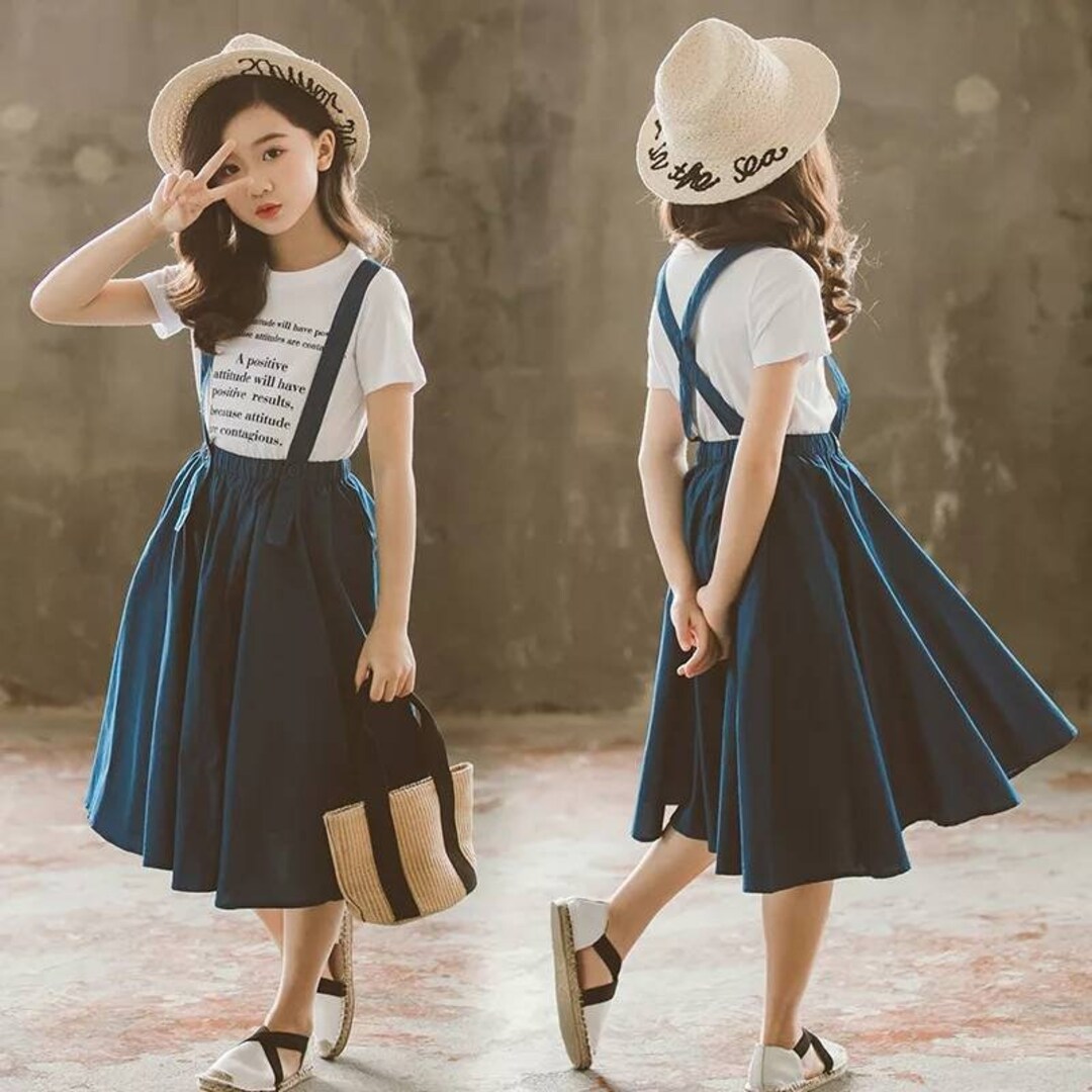 Girls Skirts With Strap, Kids Flared Skirts, Skirts With Suspenders
