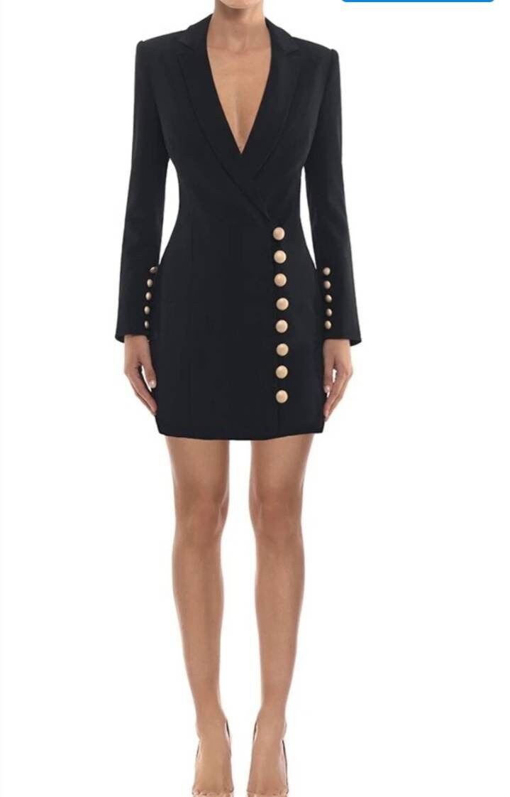 long gown with blazer
