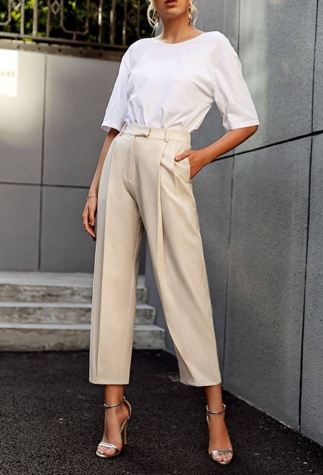 Solid High Waist Lady Trousers Loose Casual Summer Women Pants - Etsy