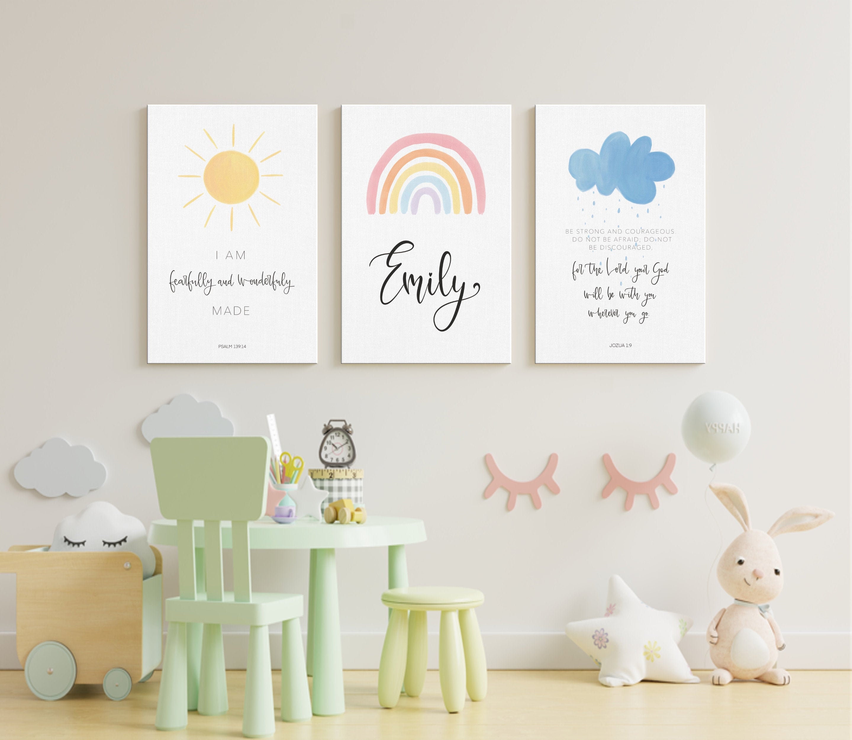 Nursery Wall Art SetNursery CanvasPersonalized Kids Room Etsy