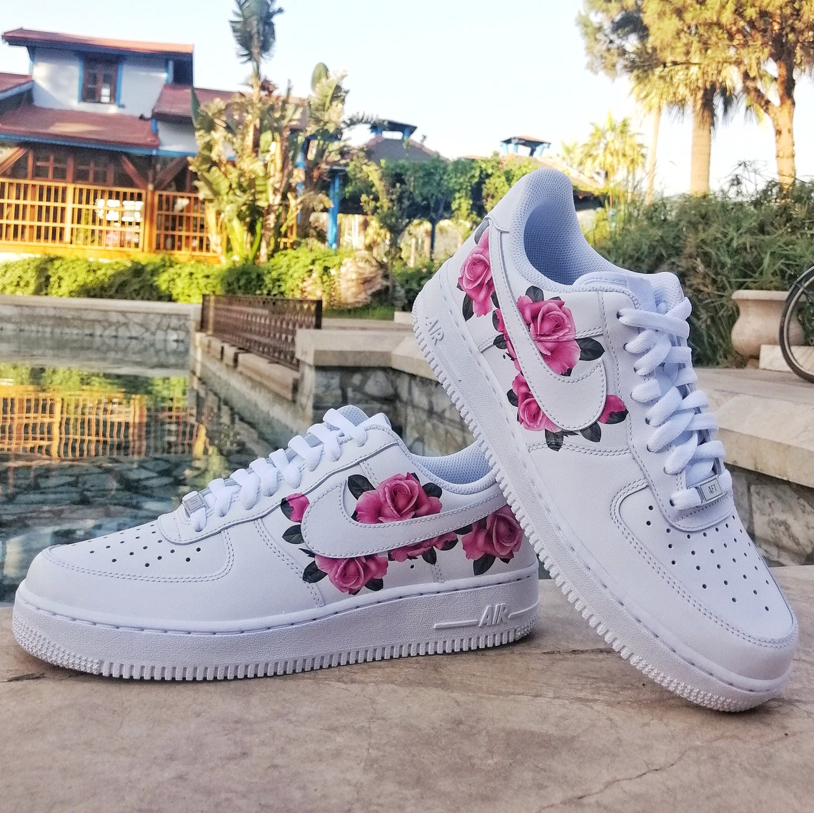 Rose Air Forses 1 Flower Pink Nike Air Force 1 woman | Etsy