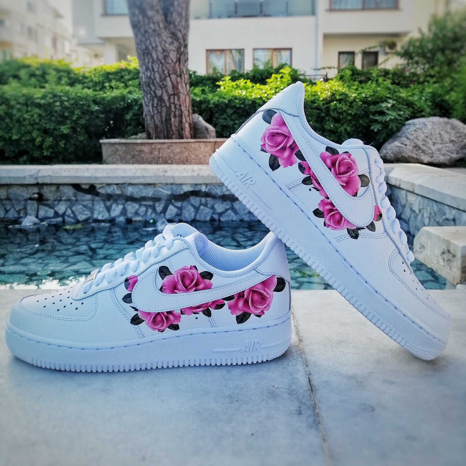 Rose Air Forses 1 Flower Pink Nike Air Force 1 woman | Etsy