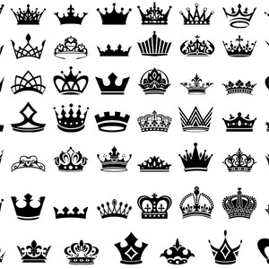 Royal King Queen N Princess Tiara Bundel bestand voor Cricut, voor silhouet, dxf, png, svg