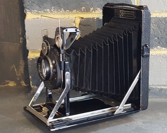 Kamera Werkstatten Dresden A-1 9x12 Camera w/ Compur Shutter Carl Zeiss Jena Tessar 1:4.5 13.5cm Lens RARE