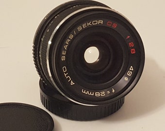 RARE Auto Sears Sekor 28mm F2.8 CS Mount Camera Prime Lens w/ cap