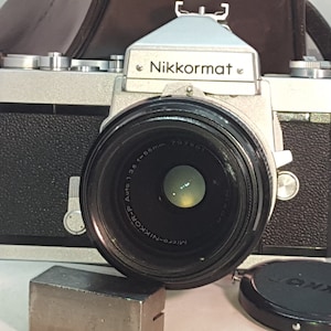 NIKON NIKOMAT (Nikkormat) FTN  35mm Camera w/ Nikon Micro-Nikkor-P Auto 55mm F/3.5 Lens