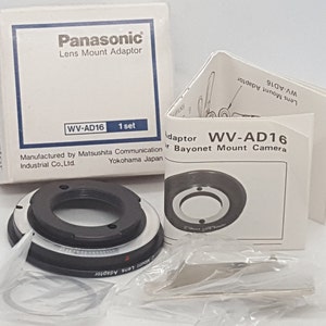 Panasonic Lens C Mount Adaptor WV-AD16 w/ Box & Instructions