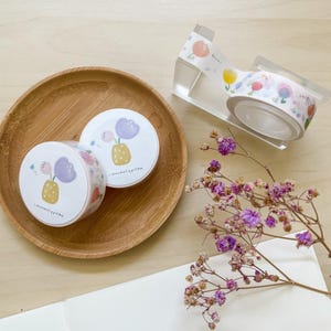 Spring Tulips washi tape | cute cottage core, colourful pastel blooms, flower decorative tape, packaging, bullet journal, scrapbooking