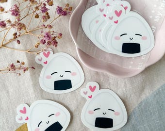 Onigiri Sticker – Kawaii Rice Ball Laptop Decal, Waterproof Glossy Finish