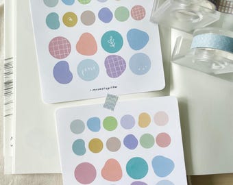 Pastellmönstrade klistermärken: Fredsserien, Scrapbook Planner Decor (Set om 2)