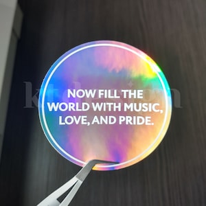 Holografisch Pride Sticker | Holographische Sticker | sterben Schnitt | Wasserdicht für Laptop, Wasserflasche, Bullet Journal, Agenda, Auto