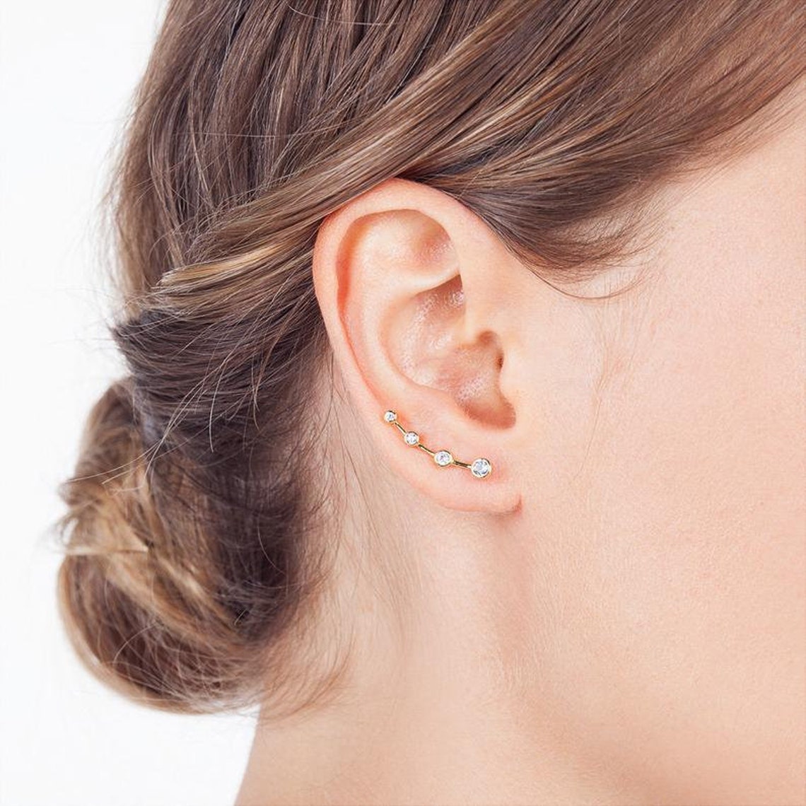 Ear Climber Ear Crawlers Earrings Gold Earrings 925 | Etsy