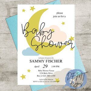 Twinkle Twinkle Little Star Baby Shower, Baby Shower Invitation, Baby Shower, Boy or Girl, Twinkle Twinkle, Baby Sprinkle, Invites
