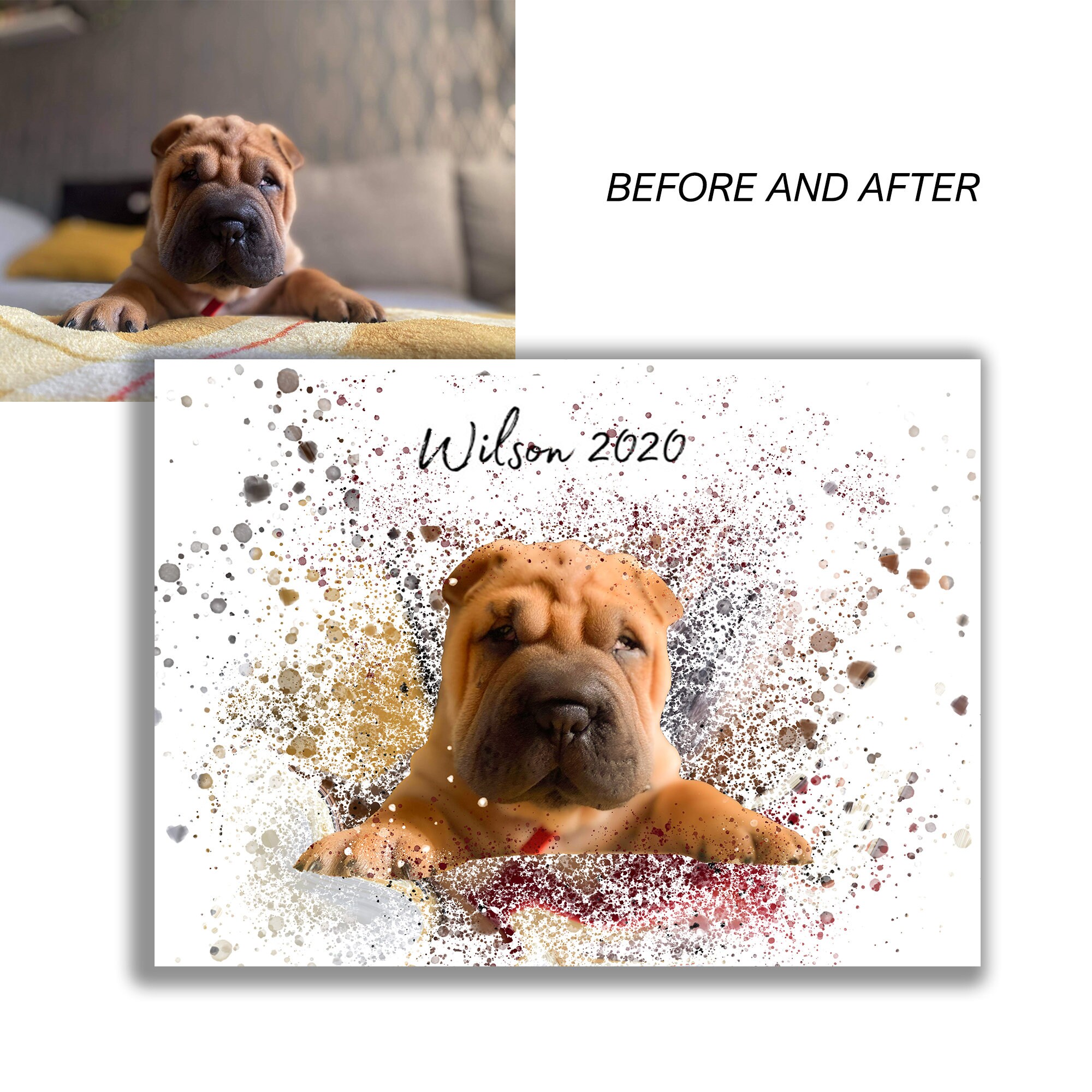 Custom Pet Wall Art Turn Your Pets Picture Into Art 3 Easy Etsy