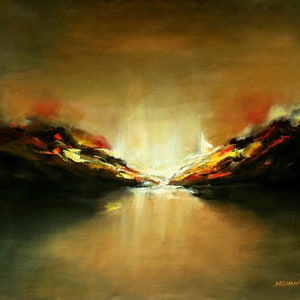 sacred land 3 painting, extra large painting morning on mountain,  oil painting acrylic colors art