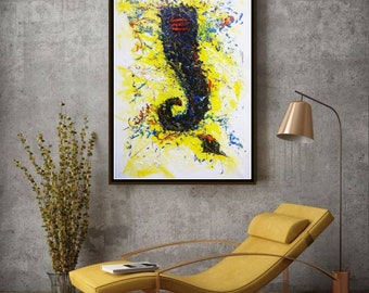 Pintura de Ganpati, pintura de dios Ganesha, decoración de pared de pintura acrílica, pintura de Ganesha, arte moderno de Ganesh, arte contemporáneo,