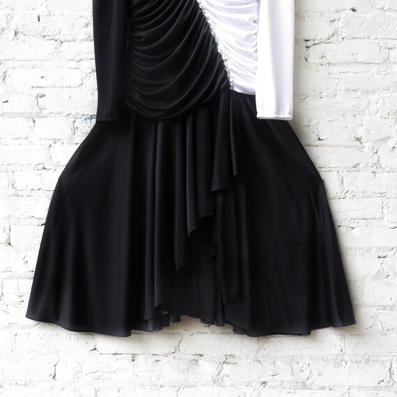 1980s Black and White Party Dress - image 3