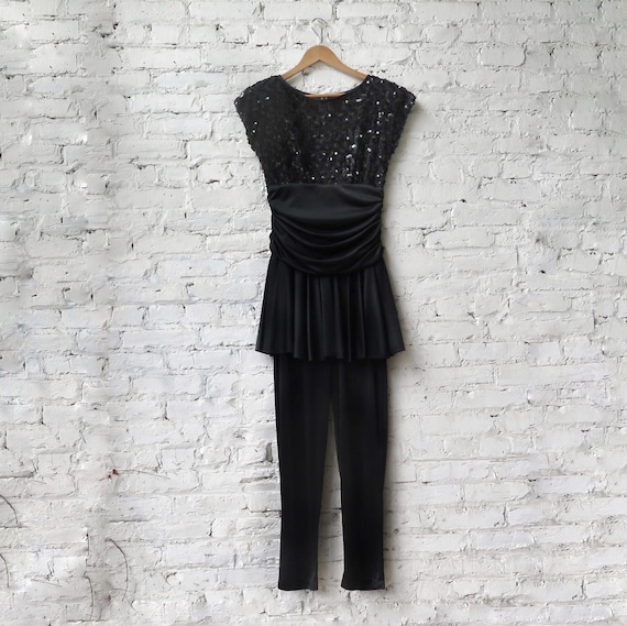 1980s Peplum Waist Jumpsuit - image 1