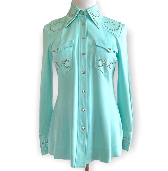 1970’s Studded Western Polyester Shirt