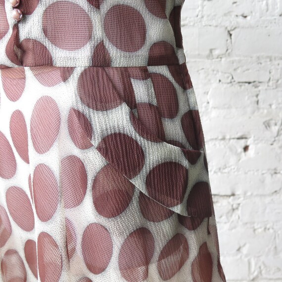 1940s Sheer Polka Dot Day Dress - image 4