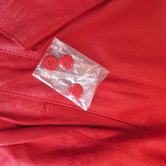 1980s Red Leather Dress - image 5