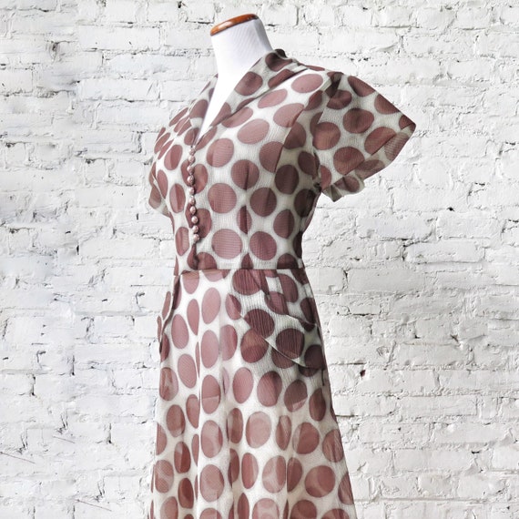 1940s Sheer Polka Dot Day Dress - image 10