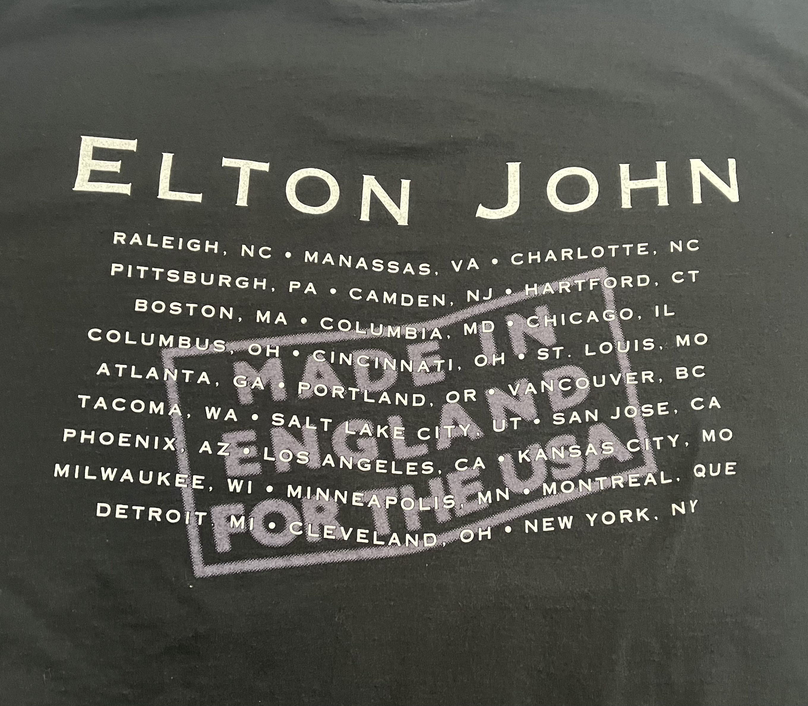 1995 Elton John Made in England for the USA Tour T-shirt - Etsy