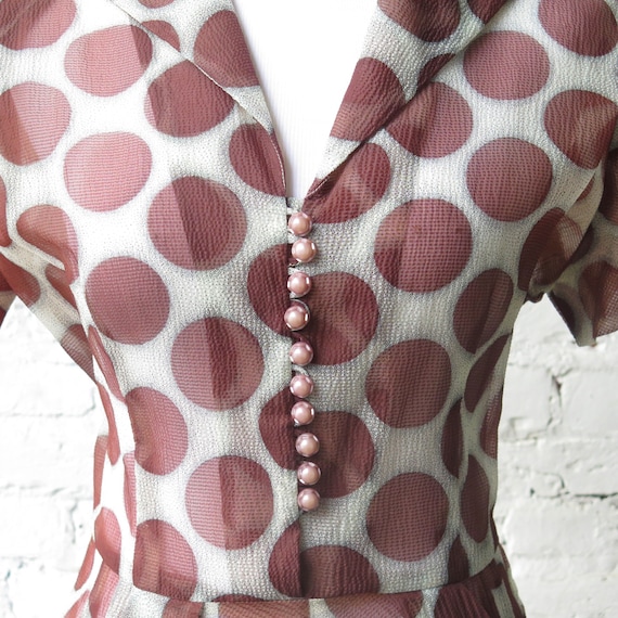 1940s Sheer Polka Dot Day Dress - image 5
