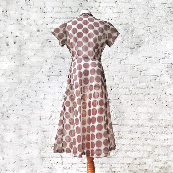 1940s Sheer Polka Dot Day Dress - image 7