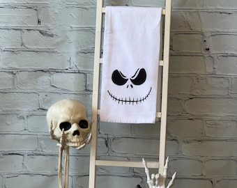 Jack Skellington Tea Towel | Boho Halloween Decor | Spooky Decor | Boho Kitchen Towel | Boho Kitchen | Halloween Kitchen Towel