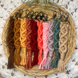 Macrame Keychain | Boho Keychain | Braided Keychain | Aesthetic Keychain | Key Holder | Handmade | Boho Accessories | Bridal Party Gift Idea