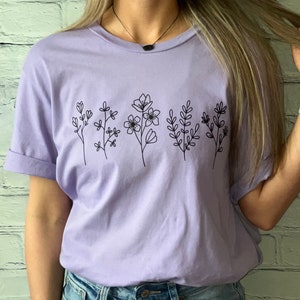 Wildflowers Tee | Floral T-shirt | Flower T Shirt | Botanical Shirt | Wildflower Shirt | Flower Lover | Boho Shirt | Gardening Shirt