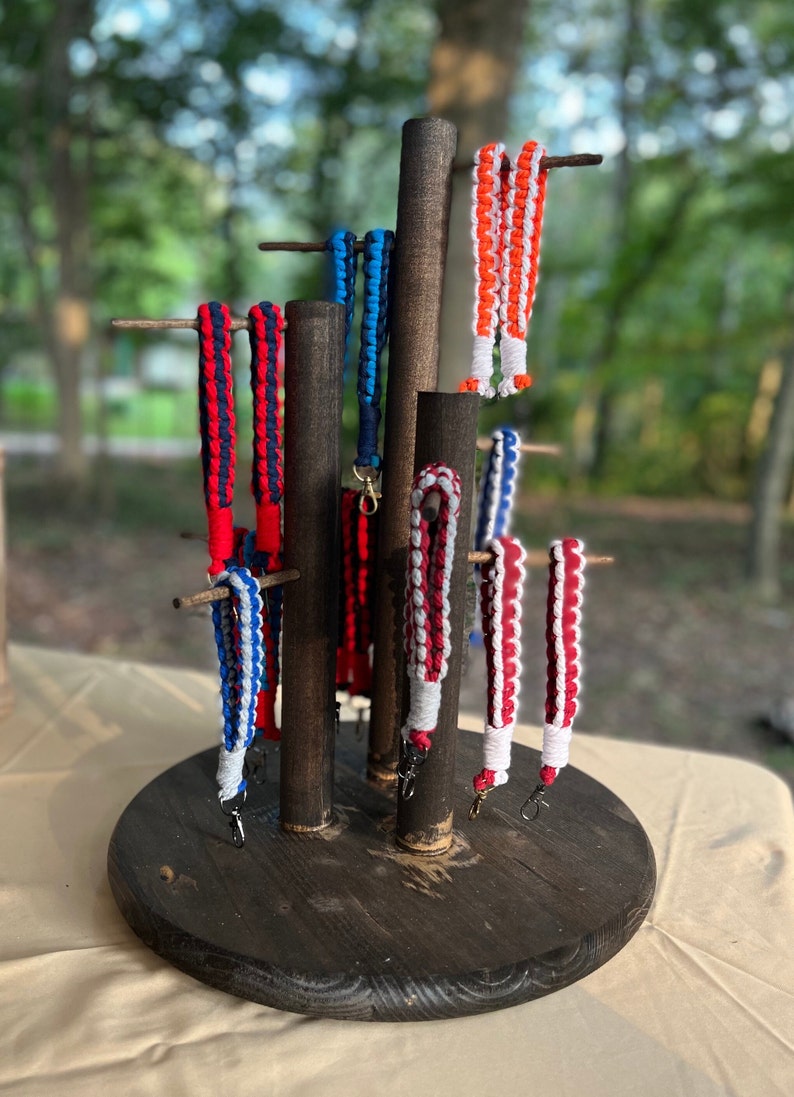 Macrame Sports Keychain Sports Team Wristlet Football Etsy